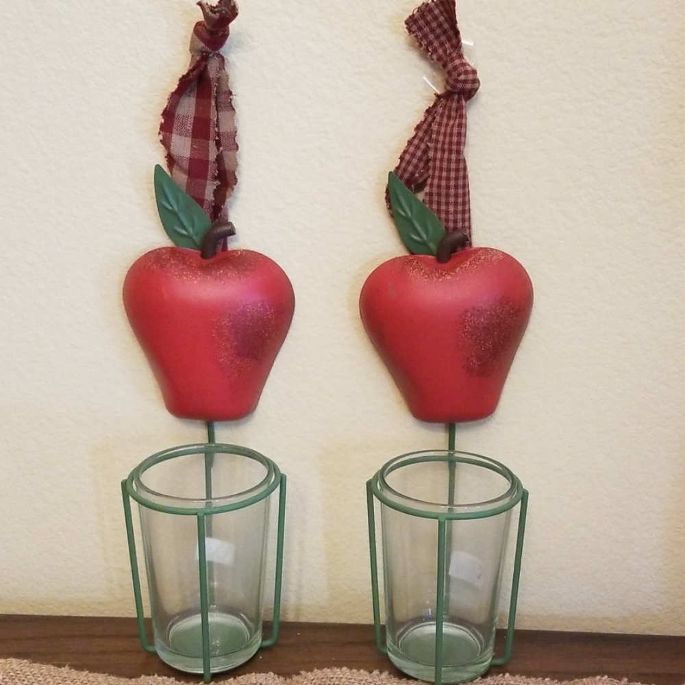 Apple candle holders
